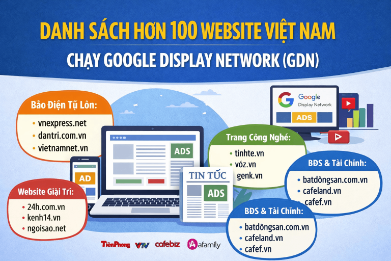 Danh sách hơn 100 website Việt Nam có hỗ trợ quảng cáo Google Display Network (GDN)