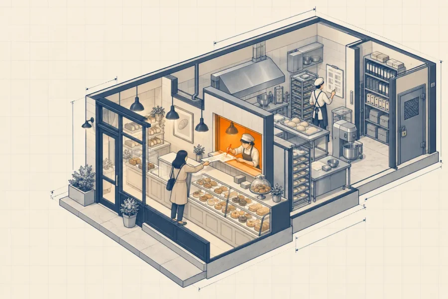 Mặt cắt tiệm bánh: phiếu khách tự ghi giá thấp bị bếp chặn lại và tính lại, ví cho ba tầng ứng dụng
