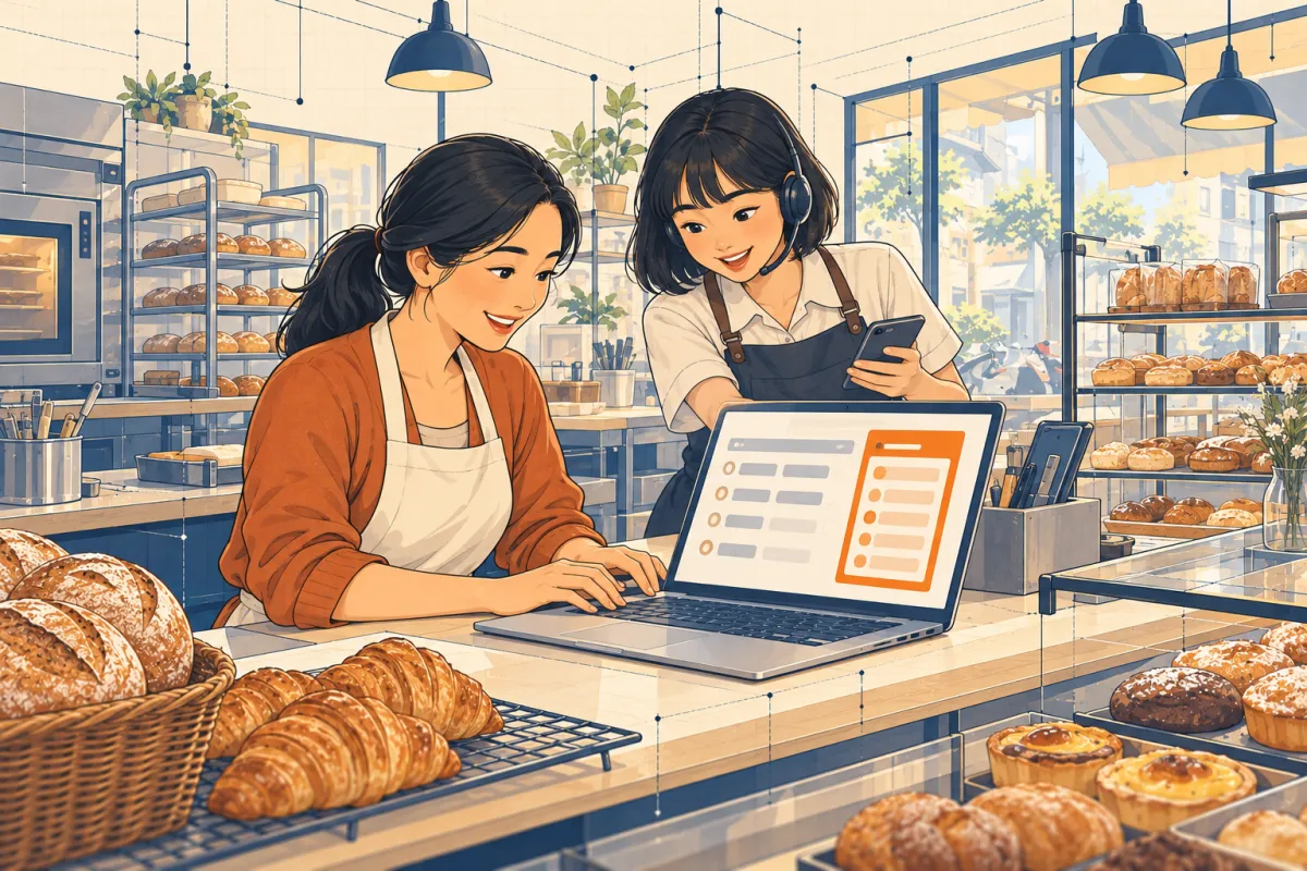 Chị Lan và Hà cùng trả lời các câu hỏi agent phỏng vấn ngược trước khi viết spec