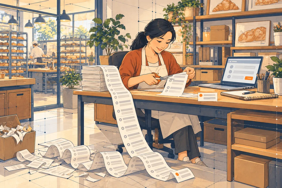 Chị Lan cắt bản hướng dẫn dài gần 300 dòng xuống còn một tấm thẻ ngắn